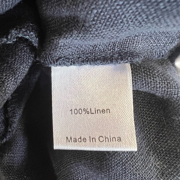 Tuckernuck Navy and White V-Neck Tunic  Size XS. 100% Linen - Picture 6 of 7